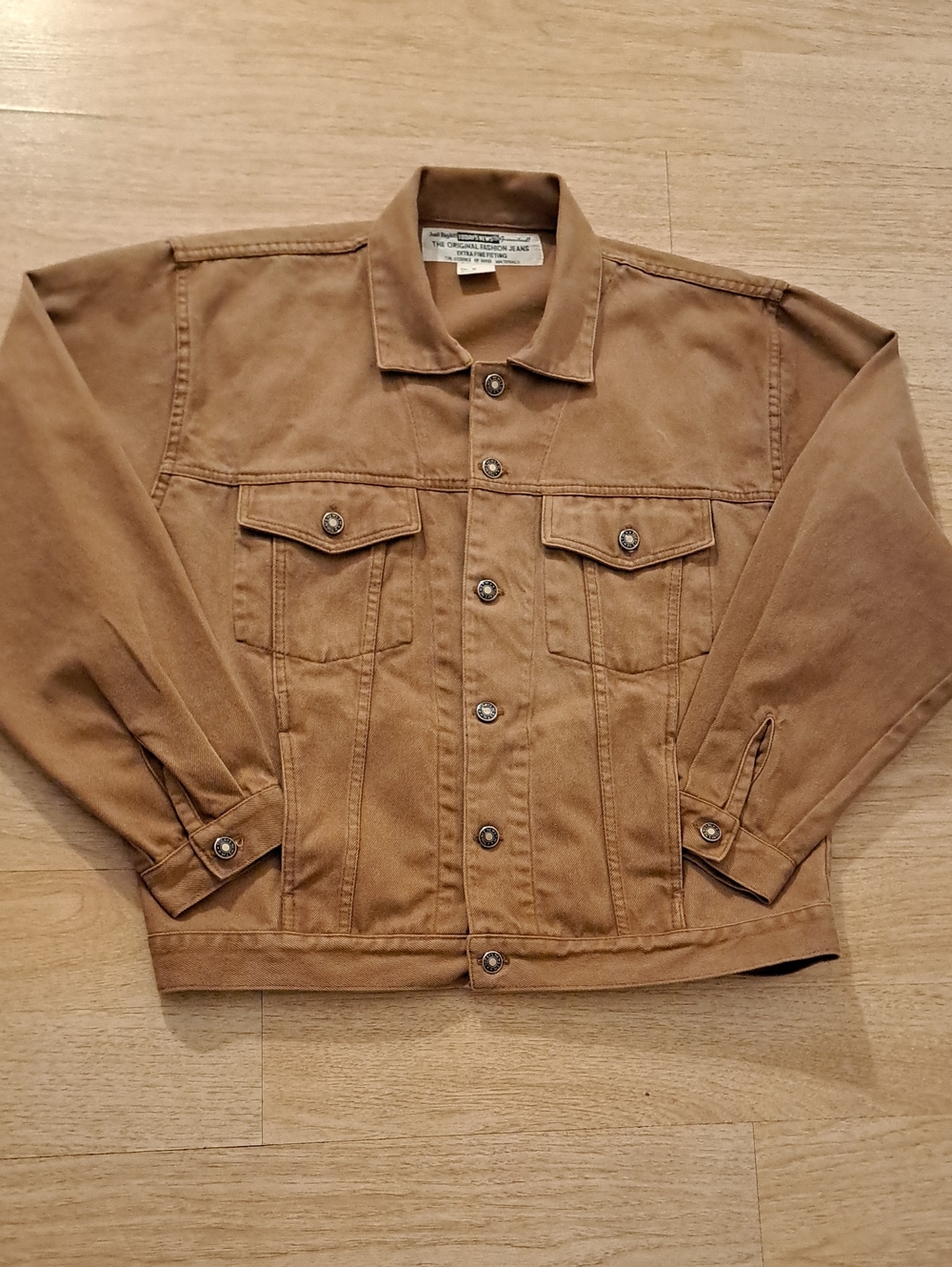 Today News Vintage Men's Tan Denim-Style Jacket - Casual Shirt Jacket